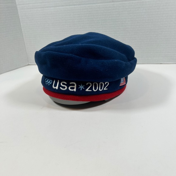 Roots Other - 2002 US Olympic Hat Roots Team Beret Navy Blue Fleece USA 2002 Salt Lake City